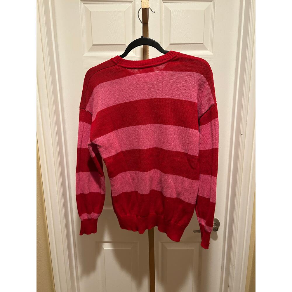 Hello Kitty Red & Pink Striped Sweater, Medium - Picture 6 of 7